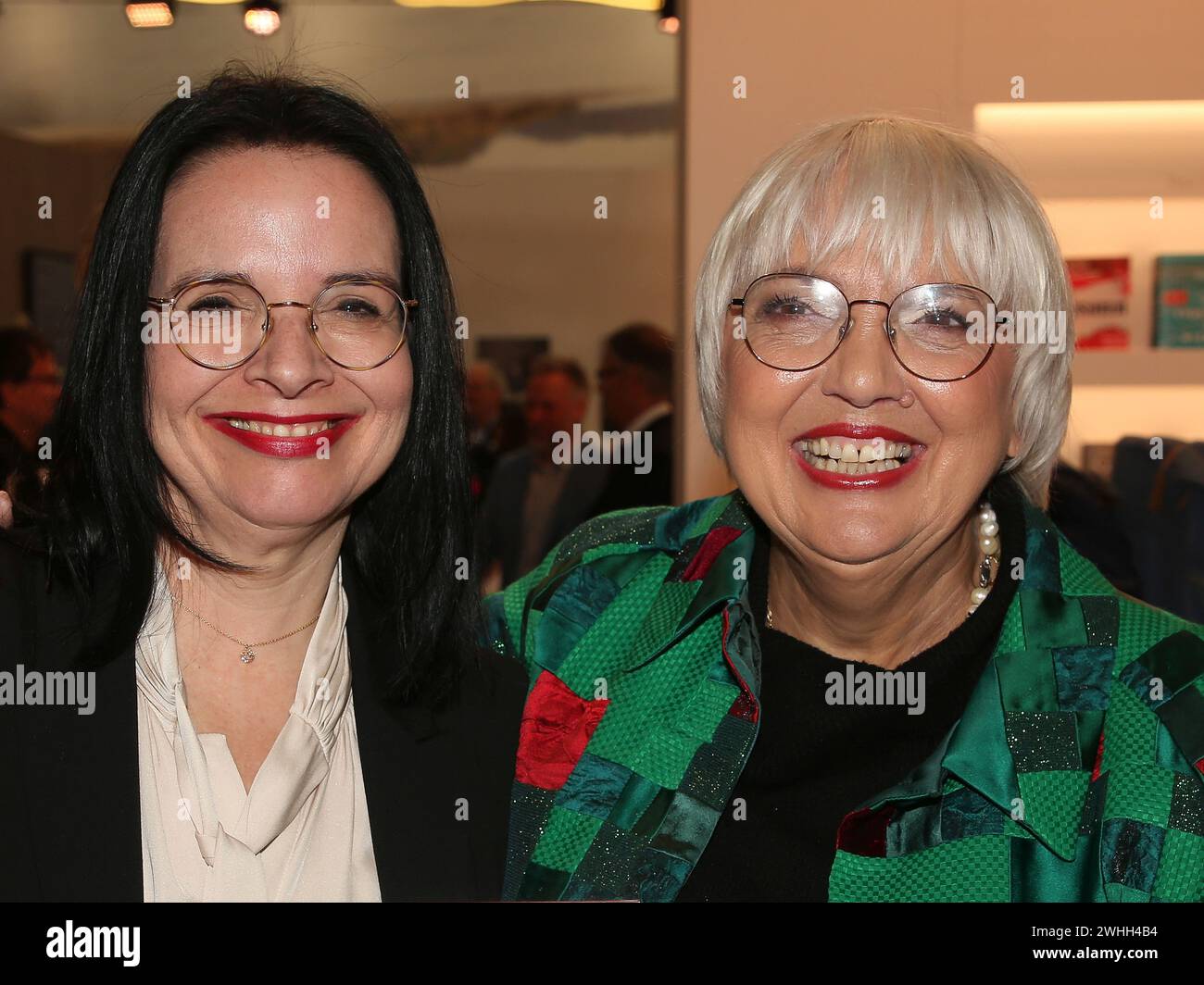 Politicians Andrea Mayer and Claudia Roth at the Leipzig Book Fair 2023 on  04/27/2023 Stock Photo