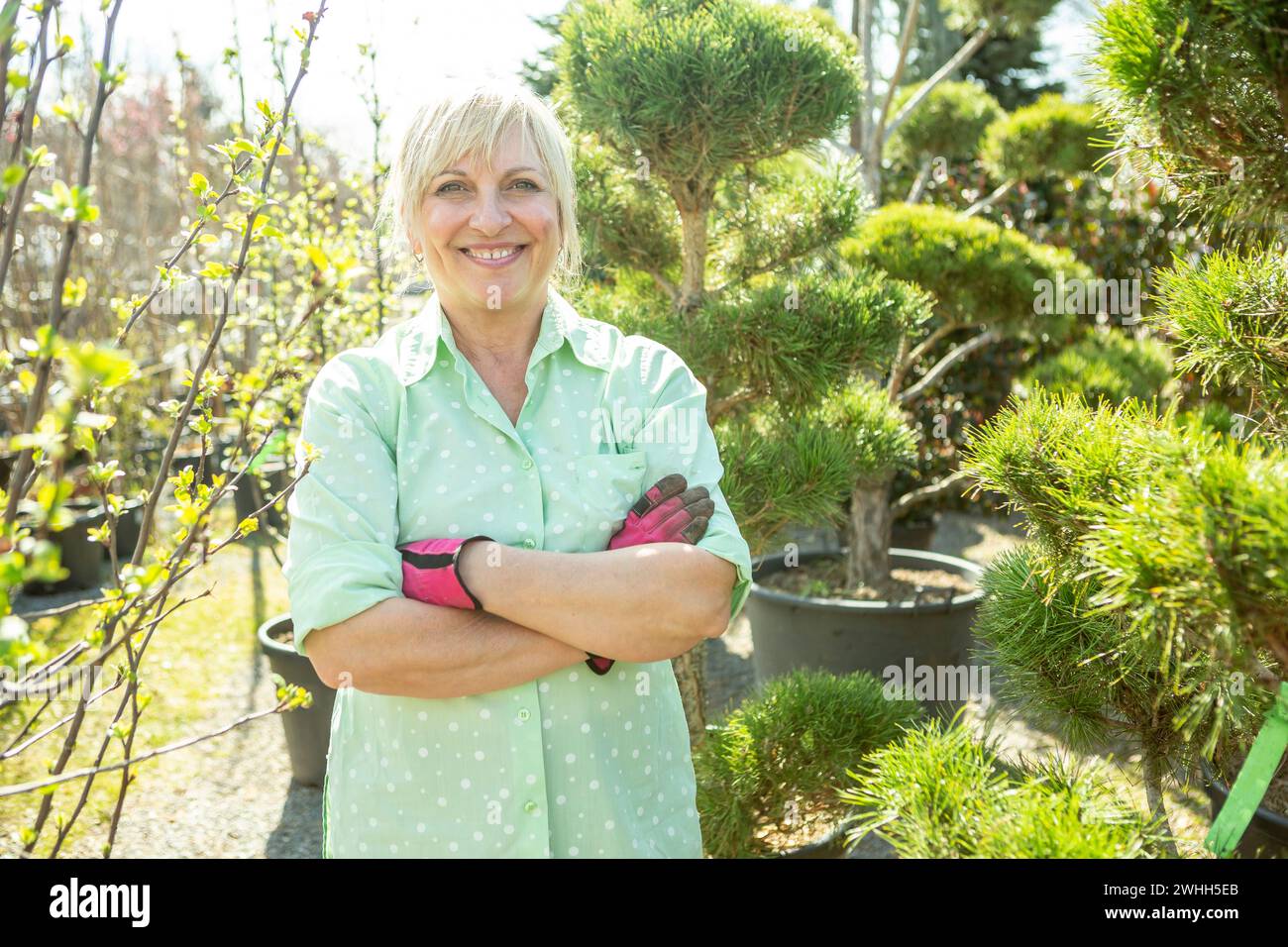 Mature female gardener in hi-res stock photography and images - Alamy