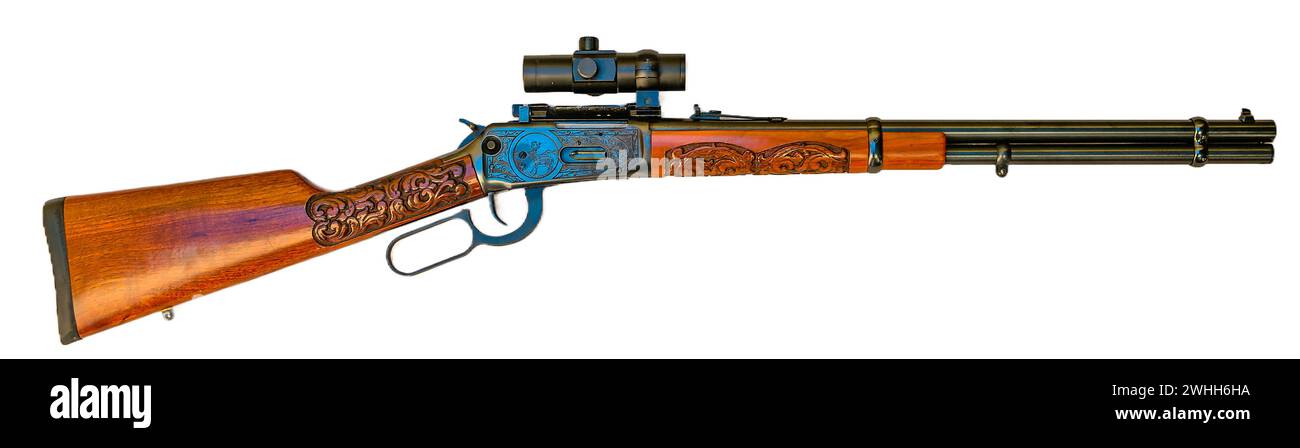 Isolated rifle with telescopic sight Stock Photo