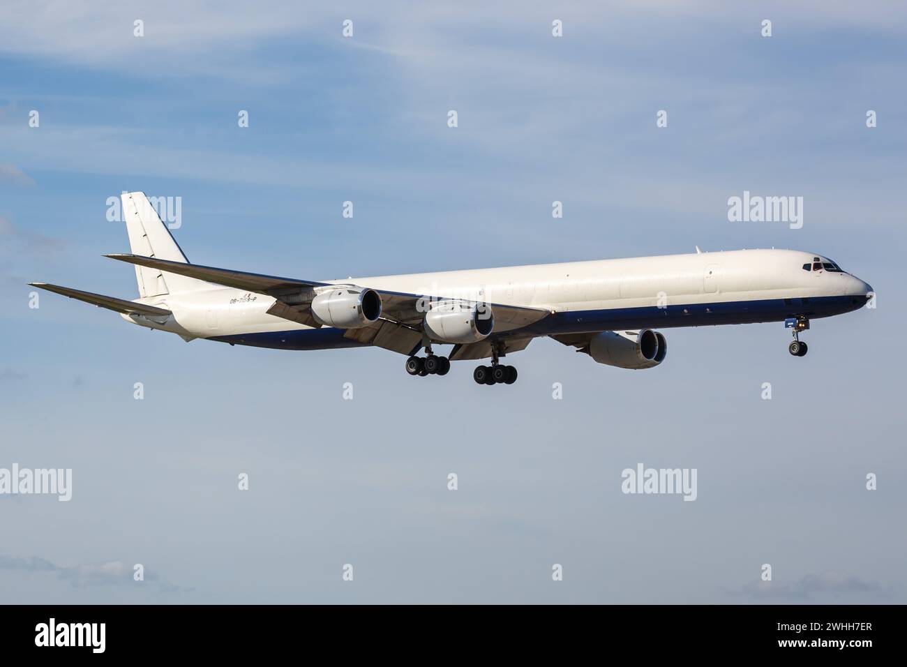 Miami, USA - November 15, 2022: A Douglas DC-8-73(CF) Aircraft Of The Skybus Jet Cargo With The Registration Number OB-2158-P At Miami Airport (MIA) I Stock Photo