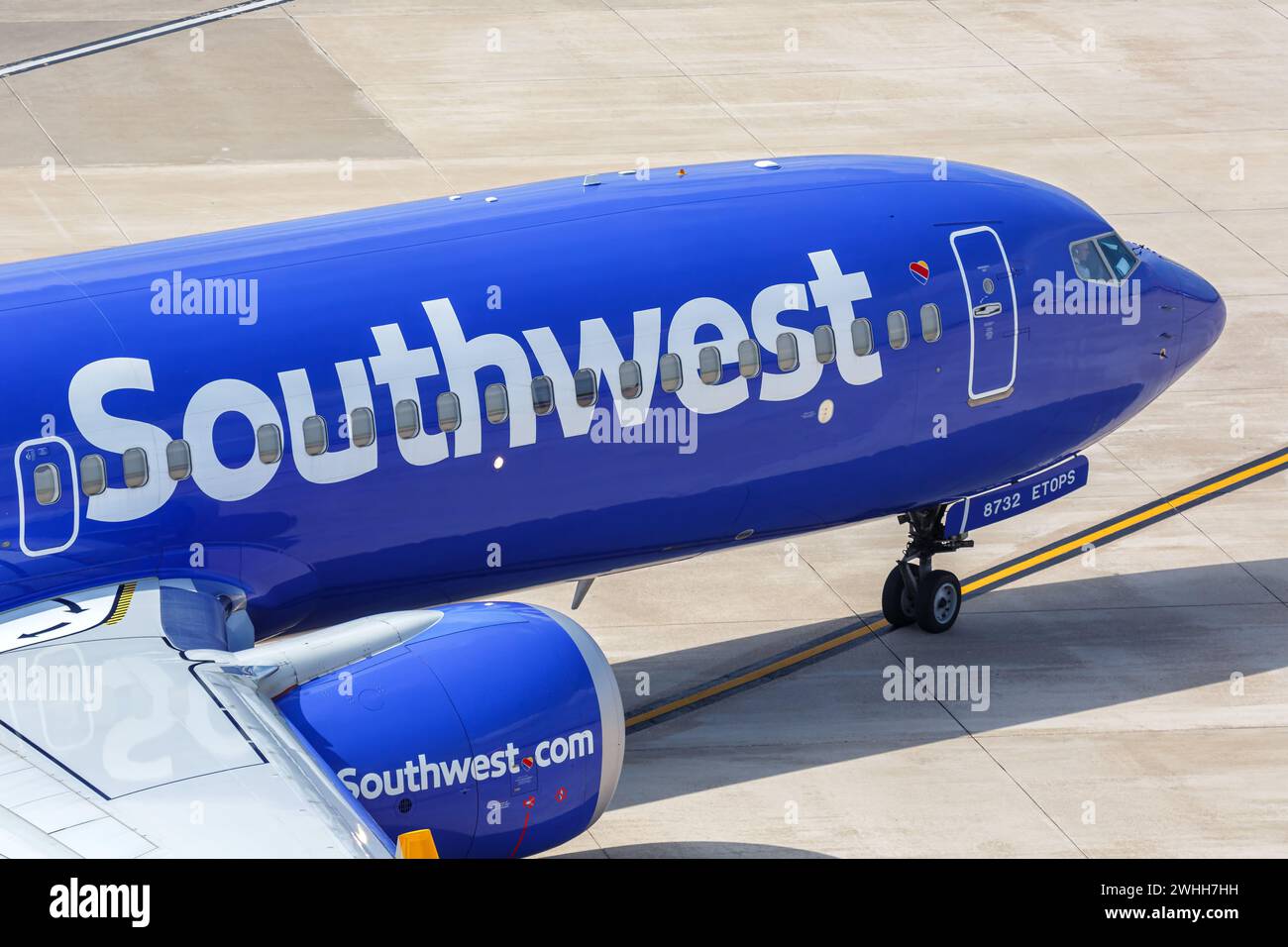 Dallas, USA - May 7, 2023: A Southwest Airlines Boeing 737-8 MAX Aircraft With The N8732S Number Plate At Dallas Love Field (DAL) Airport In The USA. Stock Photo