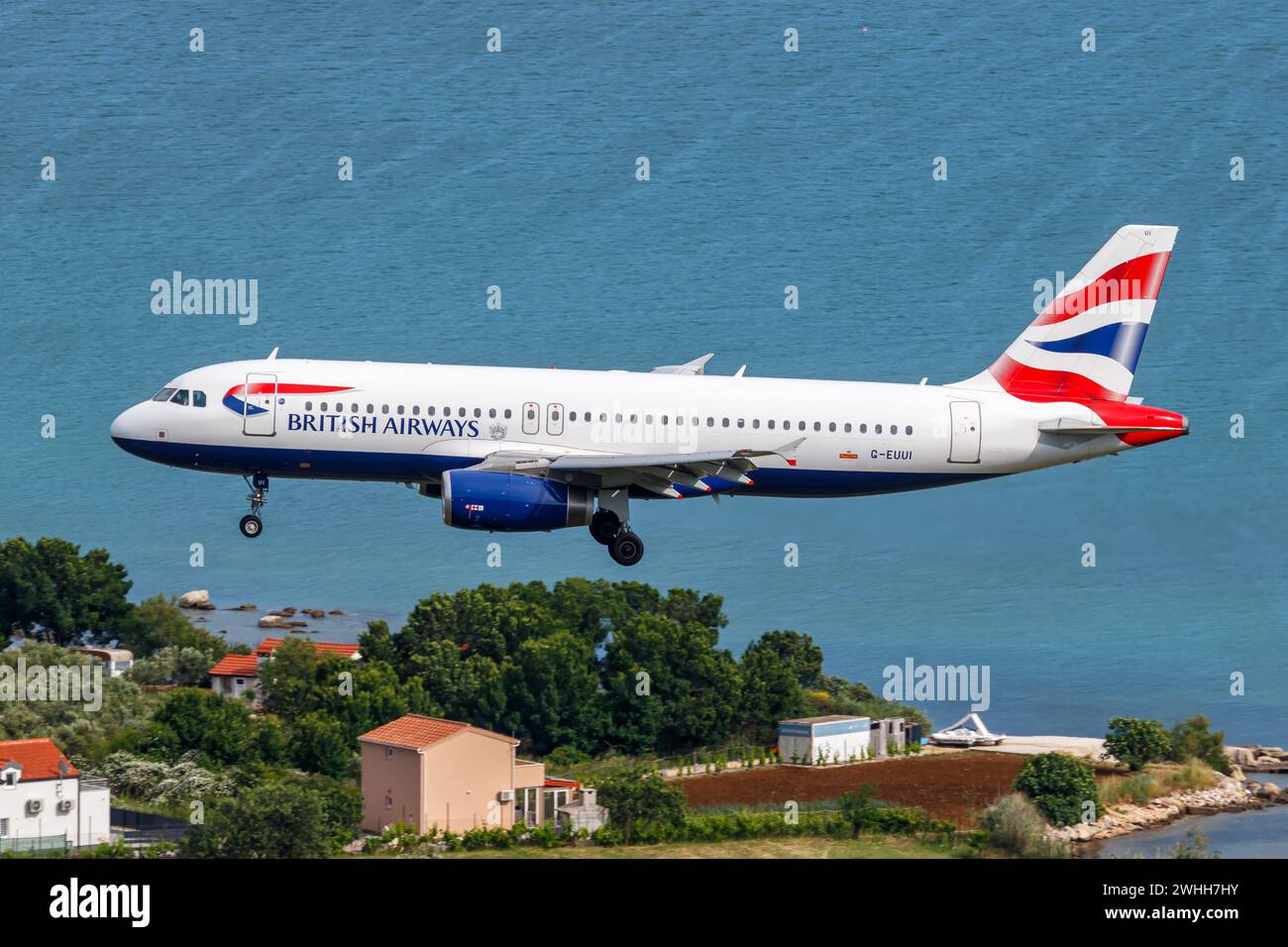 Split, Croatia - May 28, 2023: An Airbus A320 British Airways Aircraft With The Registration G-EUUI At Split Airport (SPU) In Croatia. Stock Photo