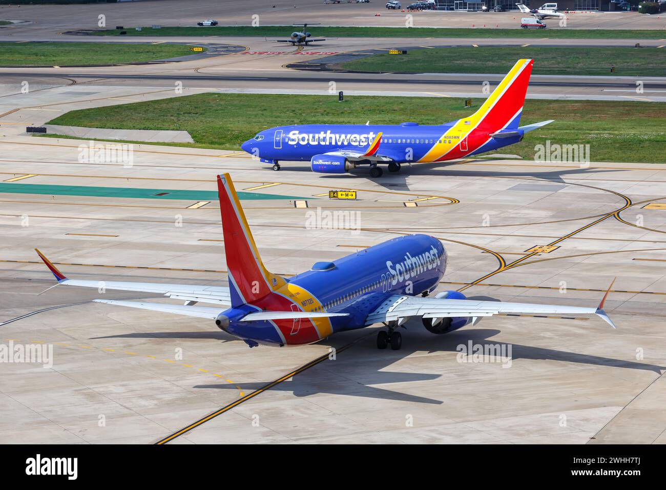 Dallas, USA - May 7, 2023: Southwest Airlines Aircraft At Dallas Love Field (DAL) Airport In The USA. Stock Photo