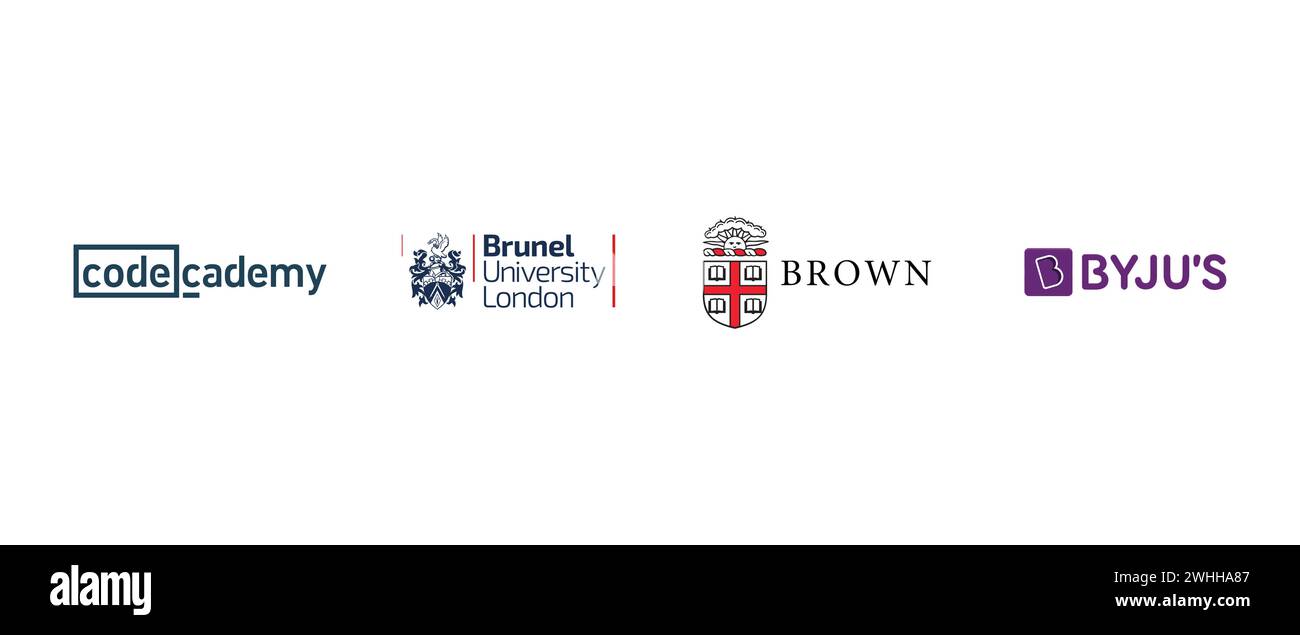 Codecademy, Brunel University London, BYJU'S, Brown University. Vector