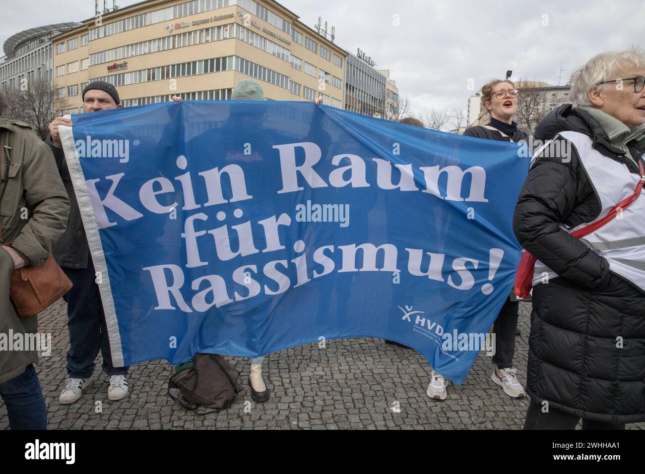 In Berlin at Wittenbergplatz political fervor peaked on February 10