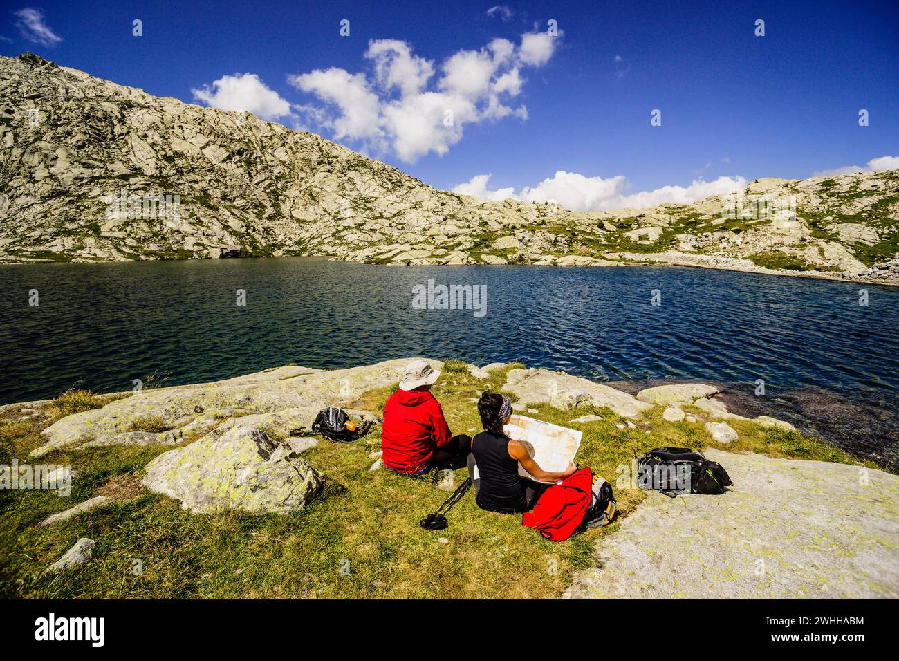 Lake of Millares, Camino de los Millares, GistaÃn Valley, Aragonese Pyrenees, Huesca, Spain. Stock Photo