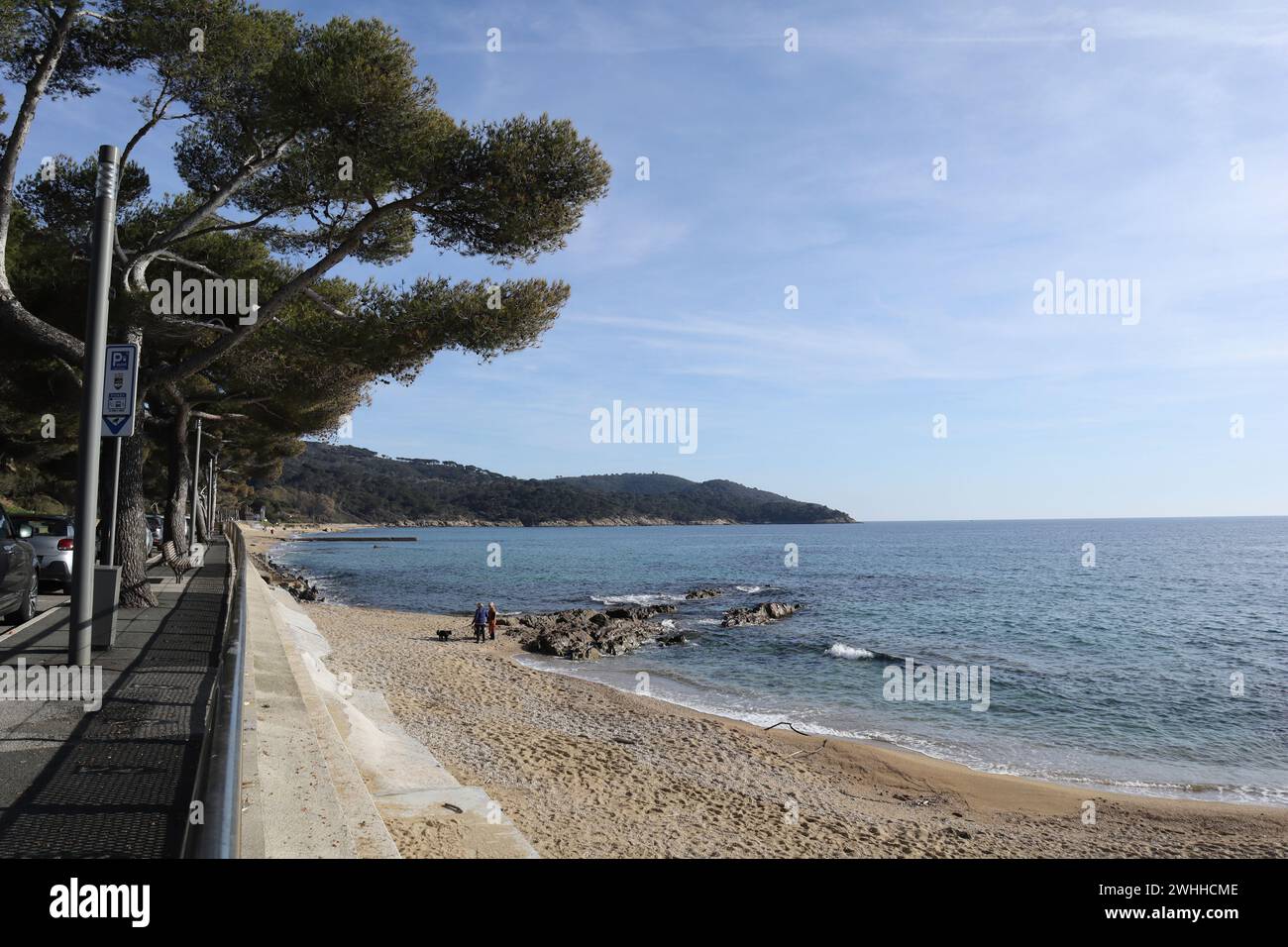 February, 10, 2024. Weather, travel in February to spring in Gigaro Plage, La Croix-Valmer,  France - Villa Louise - Domaine Louise - Credit Ilona Barna, BIPHOTONEWS, Alamy Live News Stock Photo