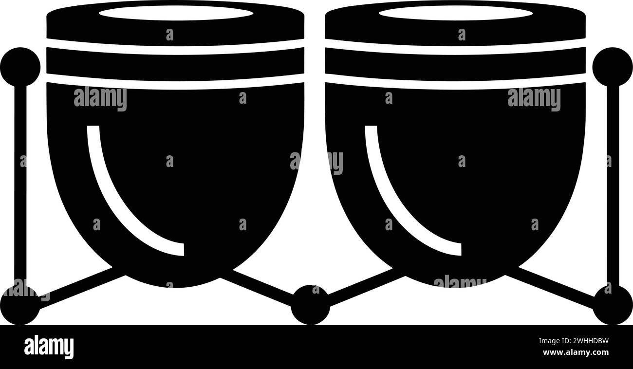 Classic Conga Drums Silhouette for Percussive Instrument Graphics Stock Vector