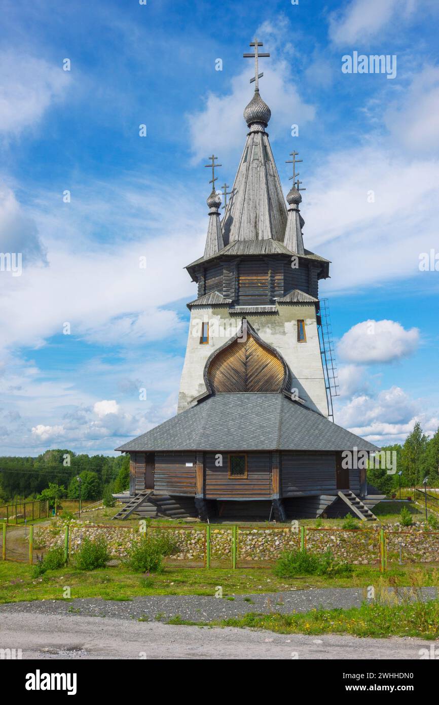 Hipped  according to execution Church of St. Nicholas Wonderworker, at entrance to the village of Po Stock Photo