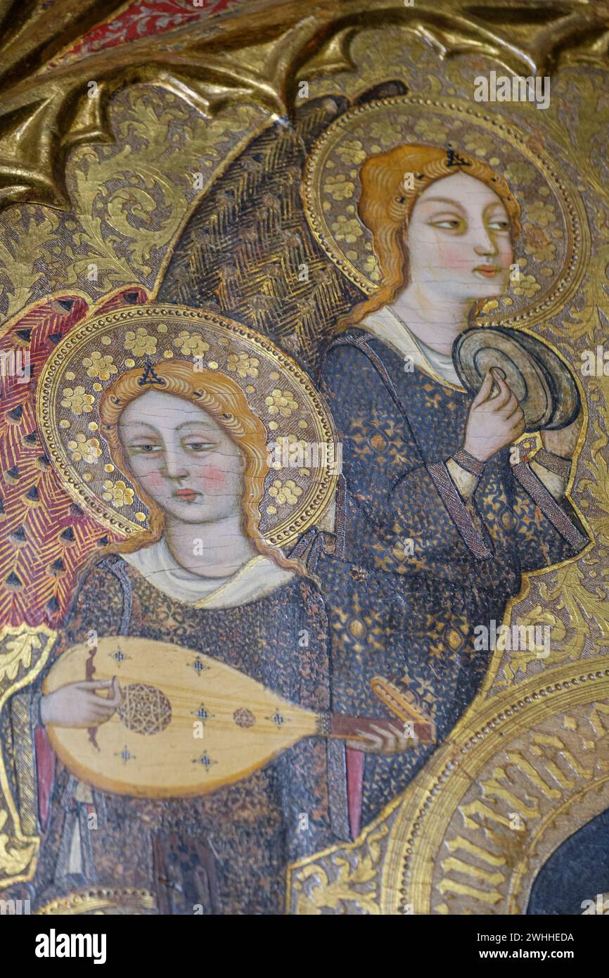 Angels with lute and angel with cymbals Stock Photo
