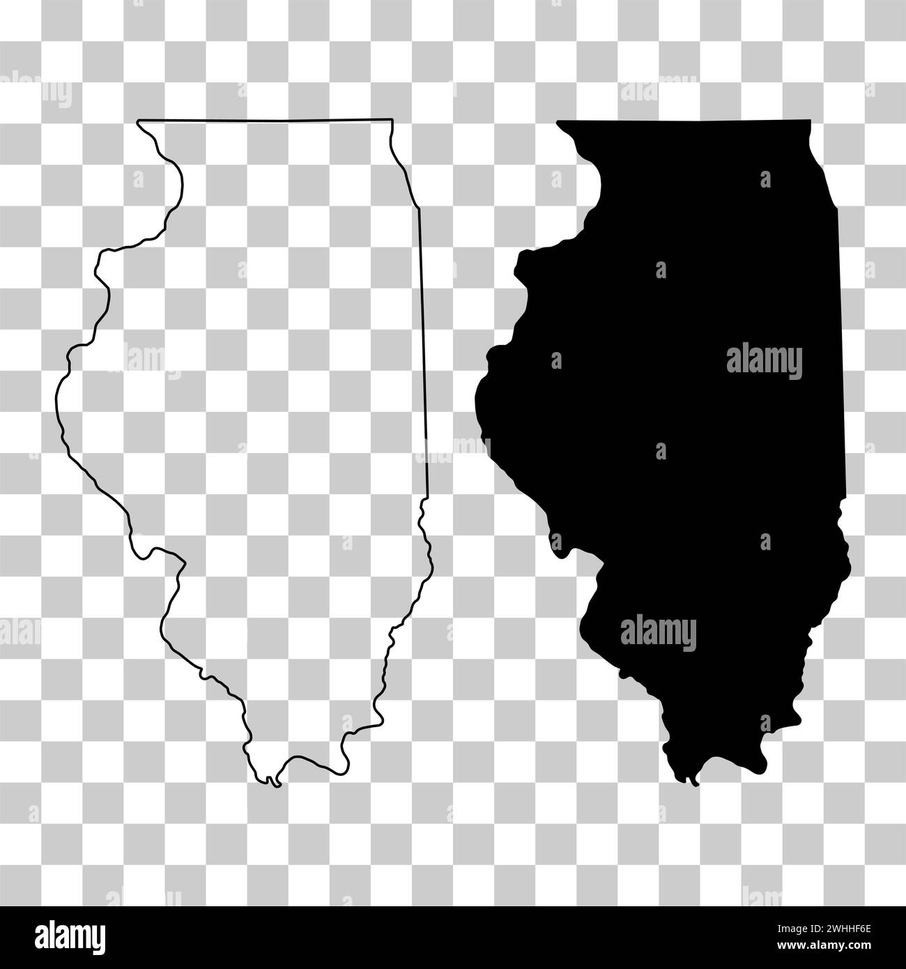 Set of Illinois map, united states of america. Flat concept icon vector