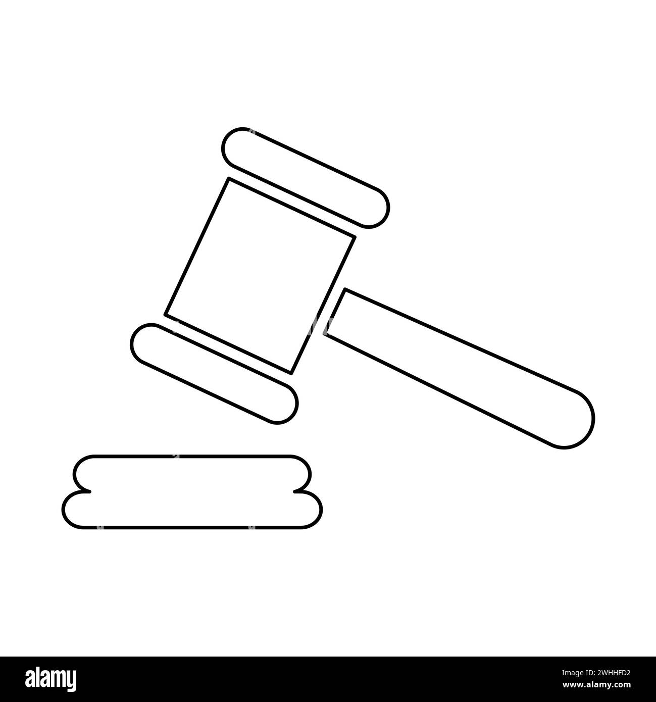 Judge hammer icon, law auction symbol, gavel justice sign vector ...
