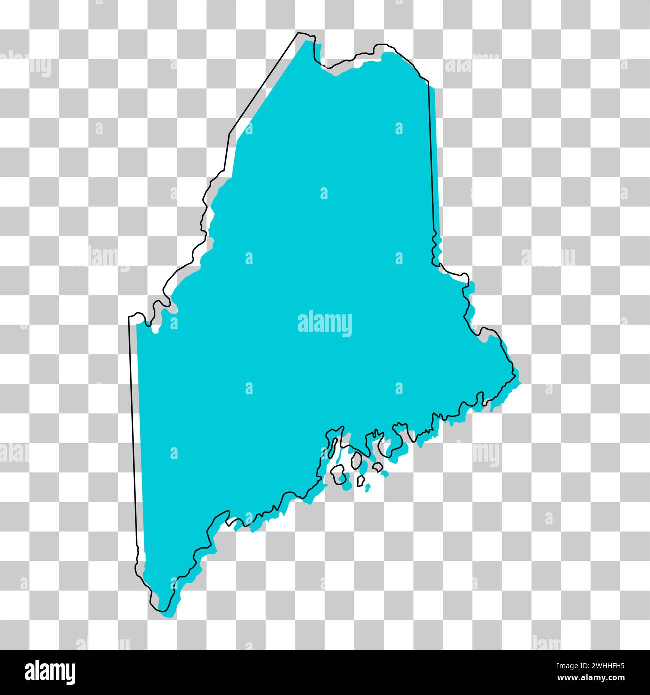Maine map shape united states - Maine Map Shape United States Of America Flat Concept Icon Symbol Vector Illustration 2WHHFH5 