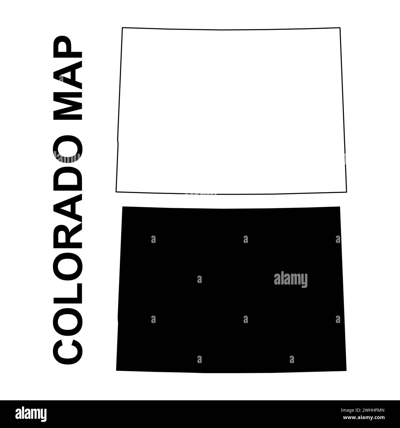 Set of Colorado map, united states of america. Flat concept icon symbol