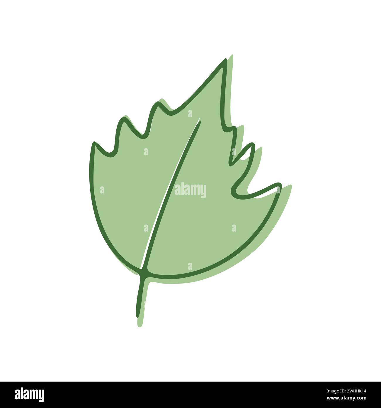 Green Leaf flat icon isolated on white background. Vector illustration ...