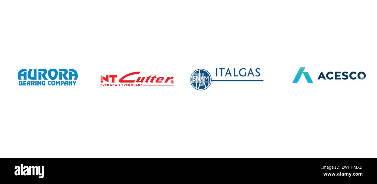 Acesco, Aurora Bearing Company, nt cutter, Snam Italgas. Vector