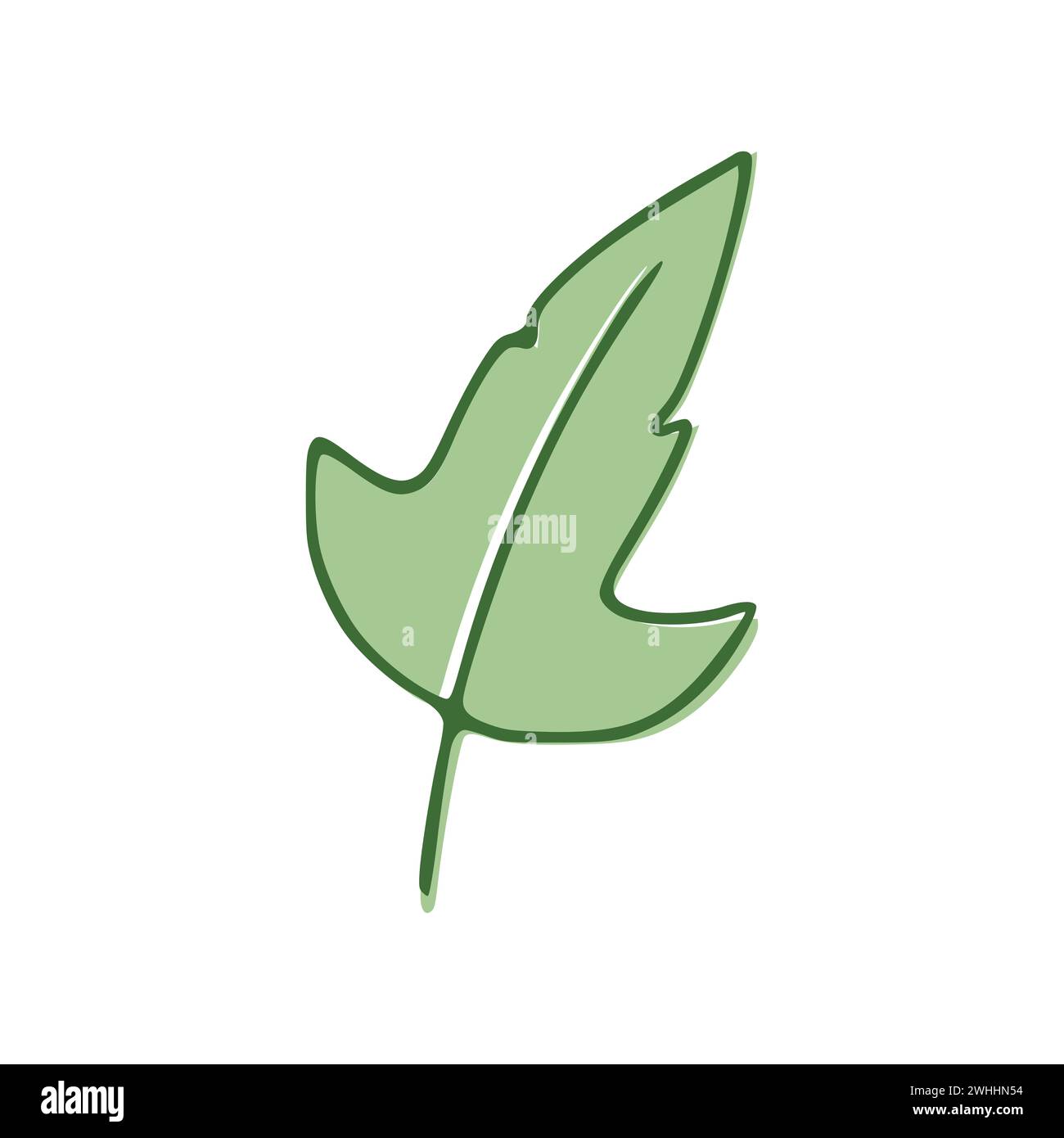 Green Leaf flat icon isolated on white background. Vector illustration ...