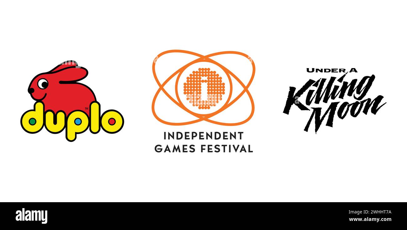 Independent Games Festival, Duplo, Under a Killing Moon. Editorial brand emblem. Stock Vector