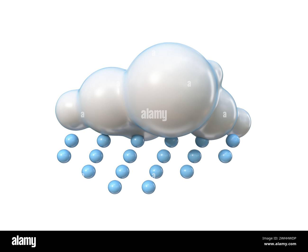 Weather icon Cloud with light rain 3D Stock Photo