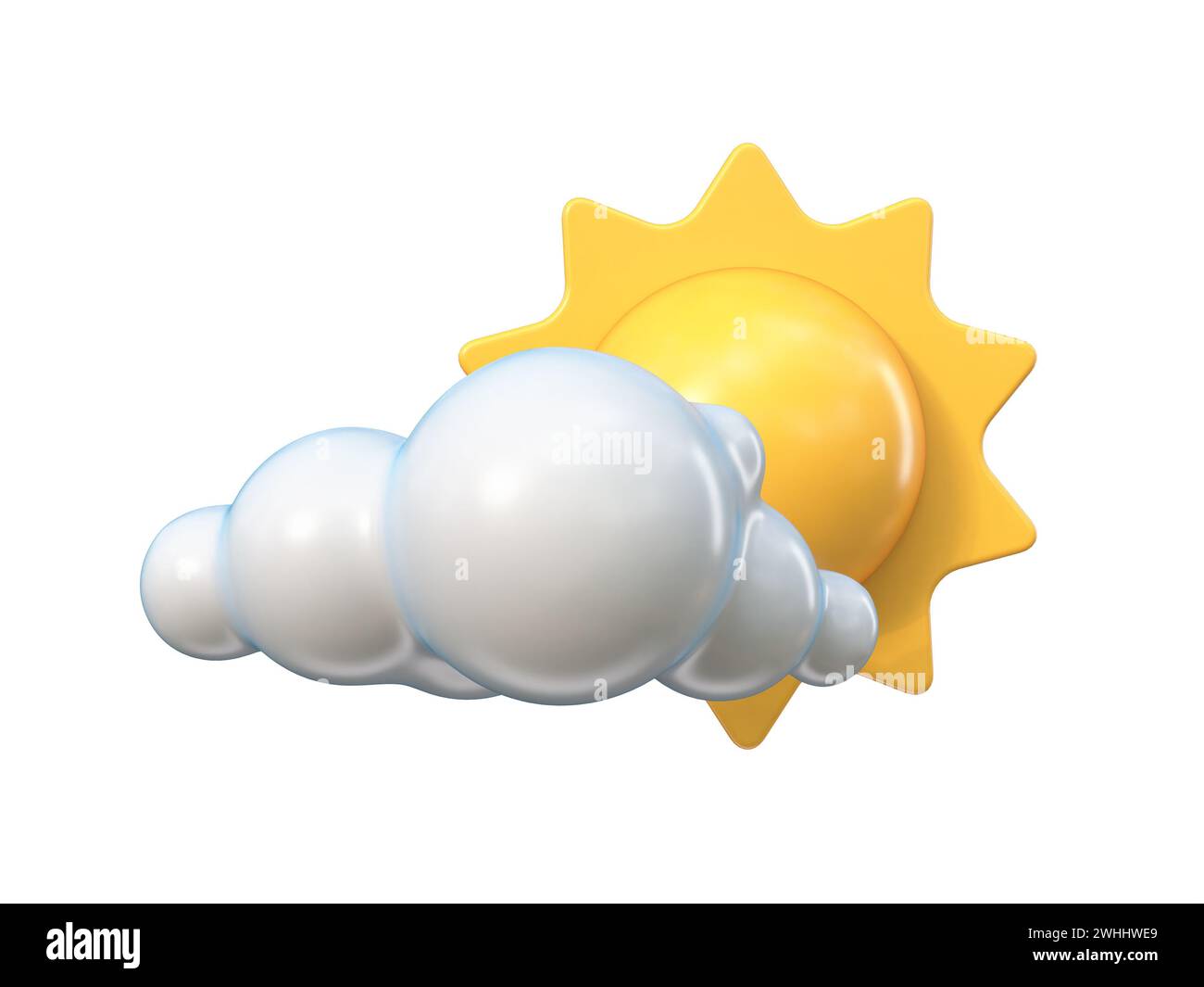 Weather icon Partly cloudy 3D Stock Photo