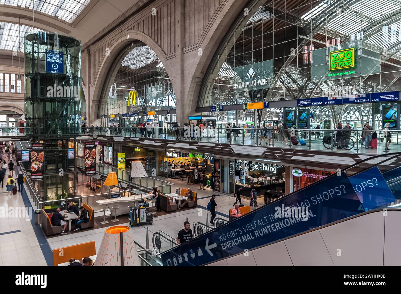 Leipzig main railway station Hauptbahnhof Hbf in Germany Deutsche Bahn ...