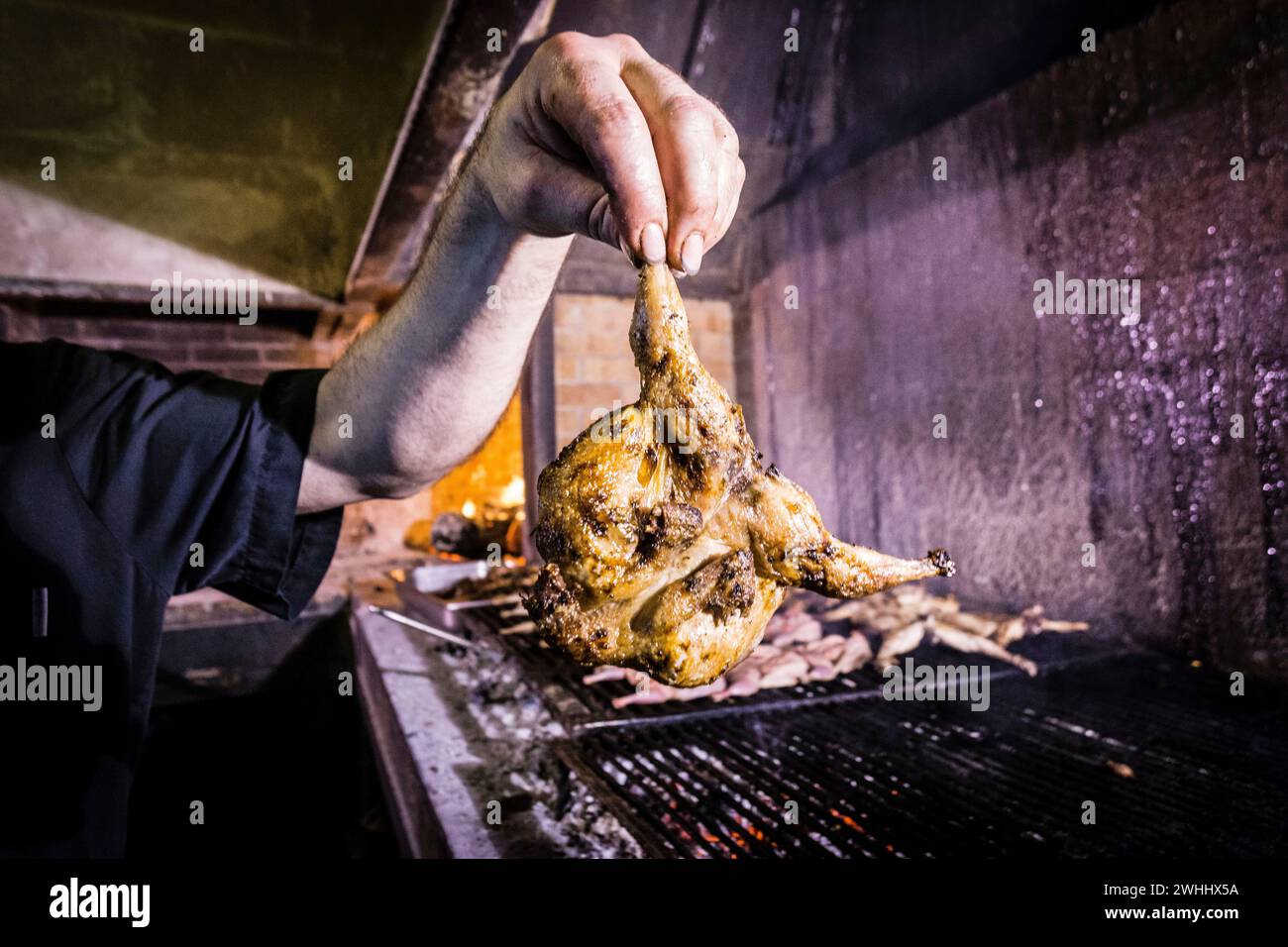 Codornices asadas Stock Photo