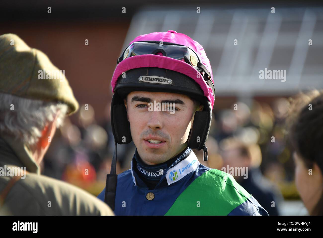 Newbury, UK. 10th January 2024. Jockey Kevin Brogan ahead of riding