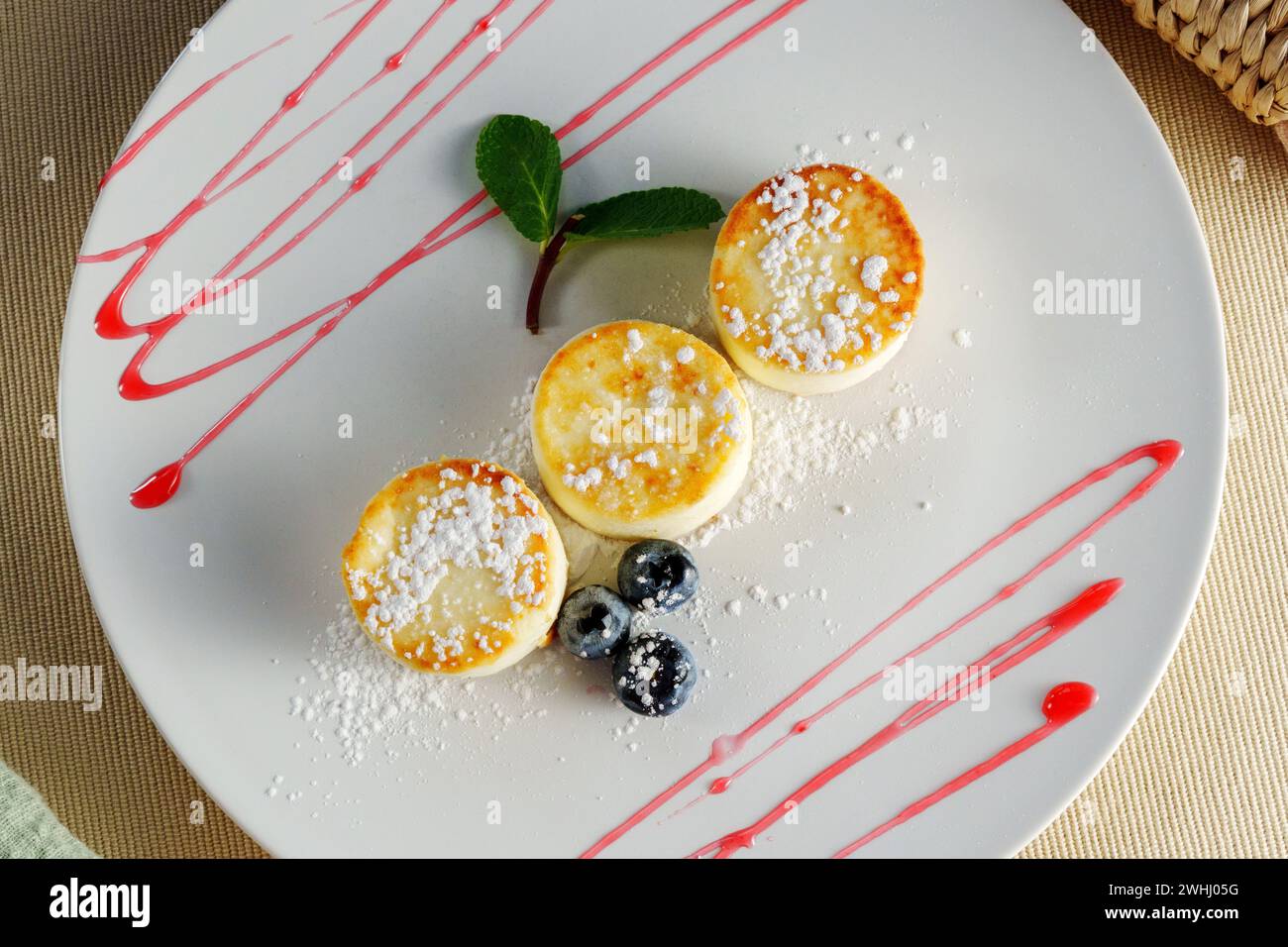 Sweet Symphony: A Trio of Tempting Treats on a White Platter Stock Photo