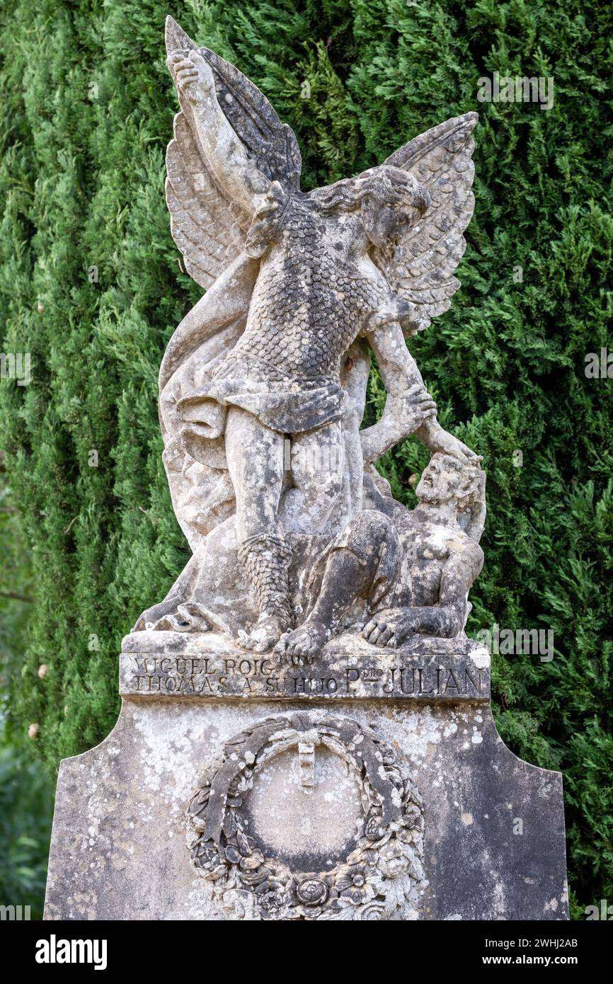 Saint Michael the archangel defeating the devil Stock Photo