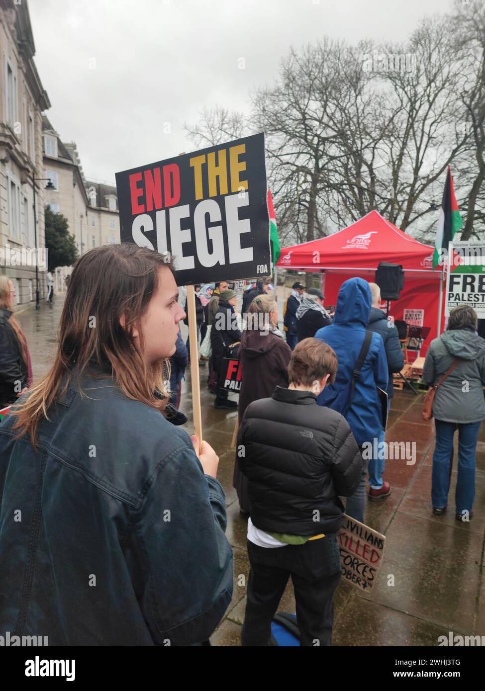 Maidstone Kent UK 10th February 2024 Stop Arming Israel Protest at Country Hall Speaker Jessica leshnikov Stock Photo