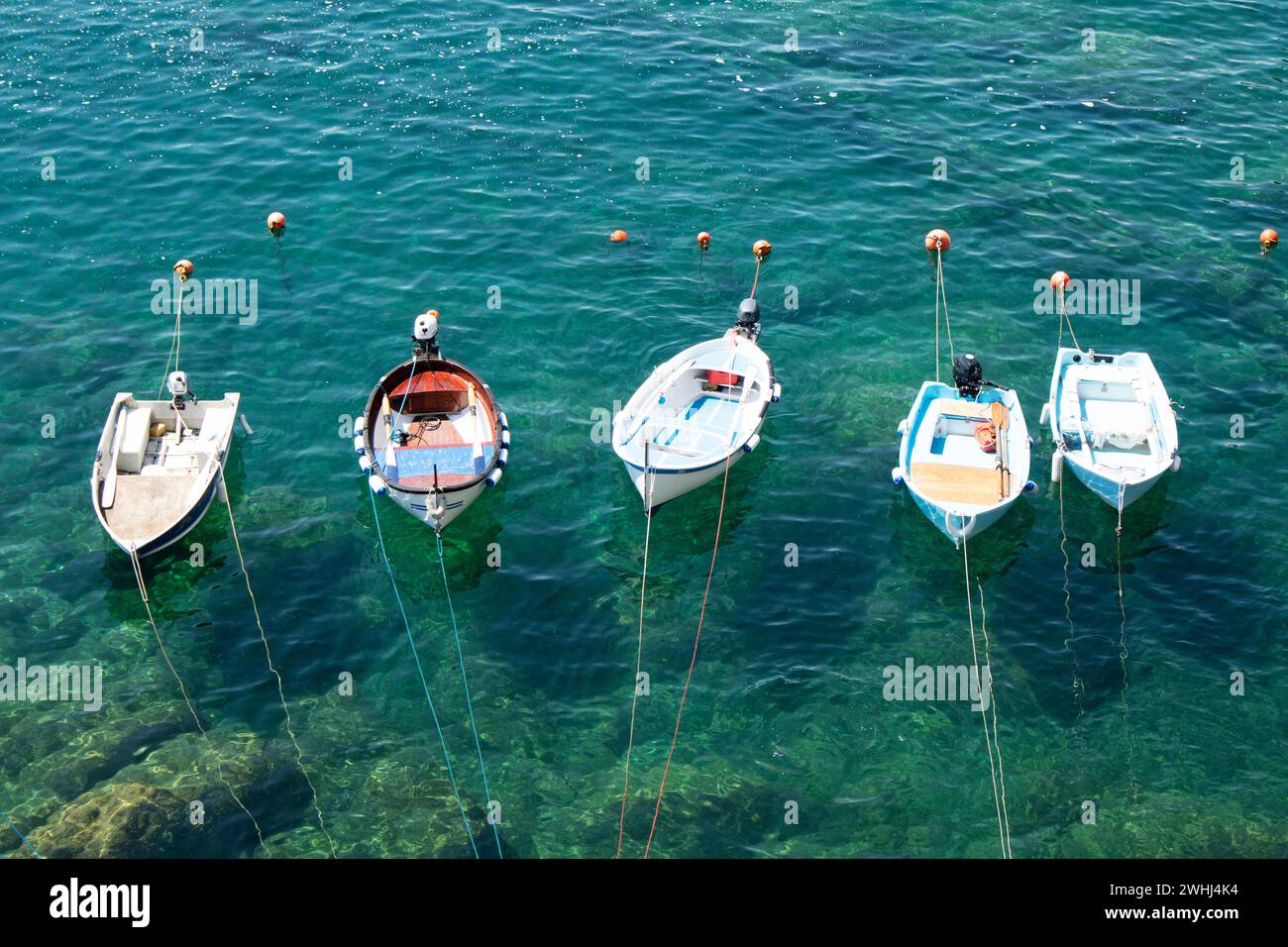 Moored small fishing boats hi-res stock photography and images - Alamy