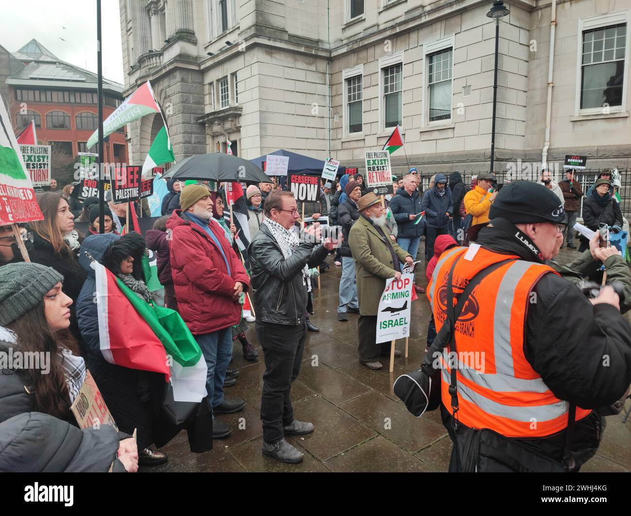 Maidstone Kent UK 10th February 2024 Stop Arming Israel Protest at Country Hall Speaker Jessica leshnikov Stock Photo