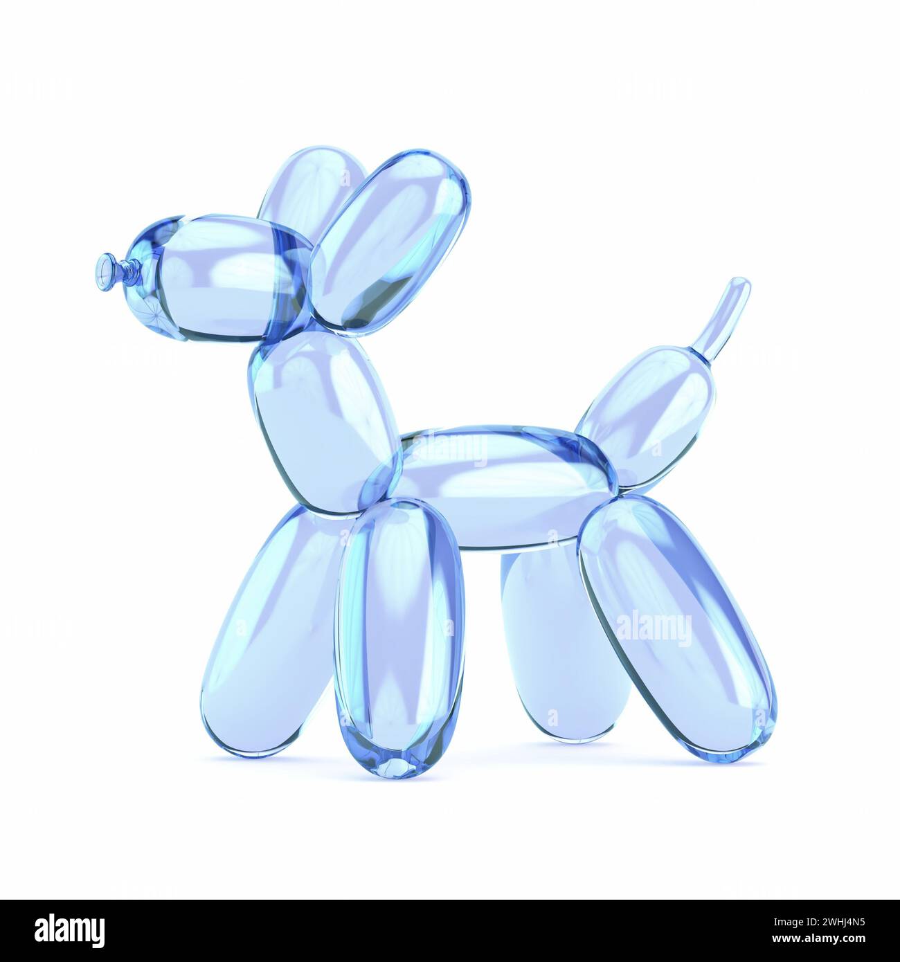 Blue transparent dog balloon 3D Stock Photo