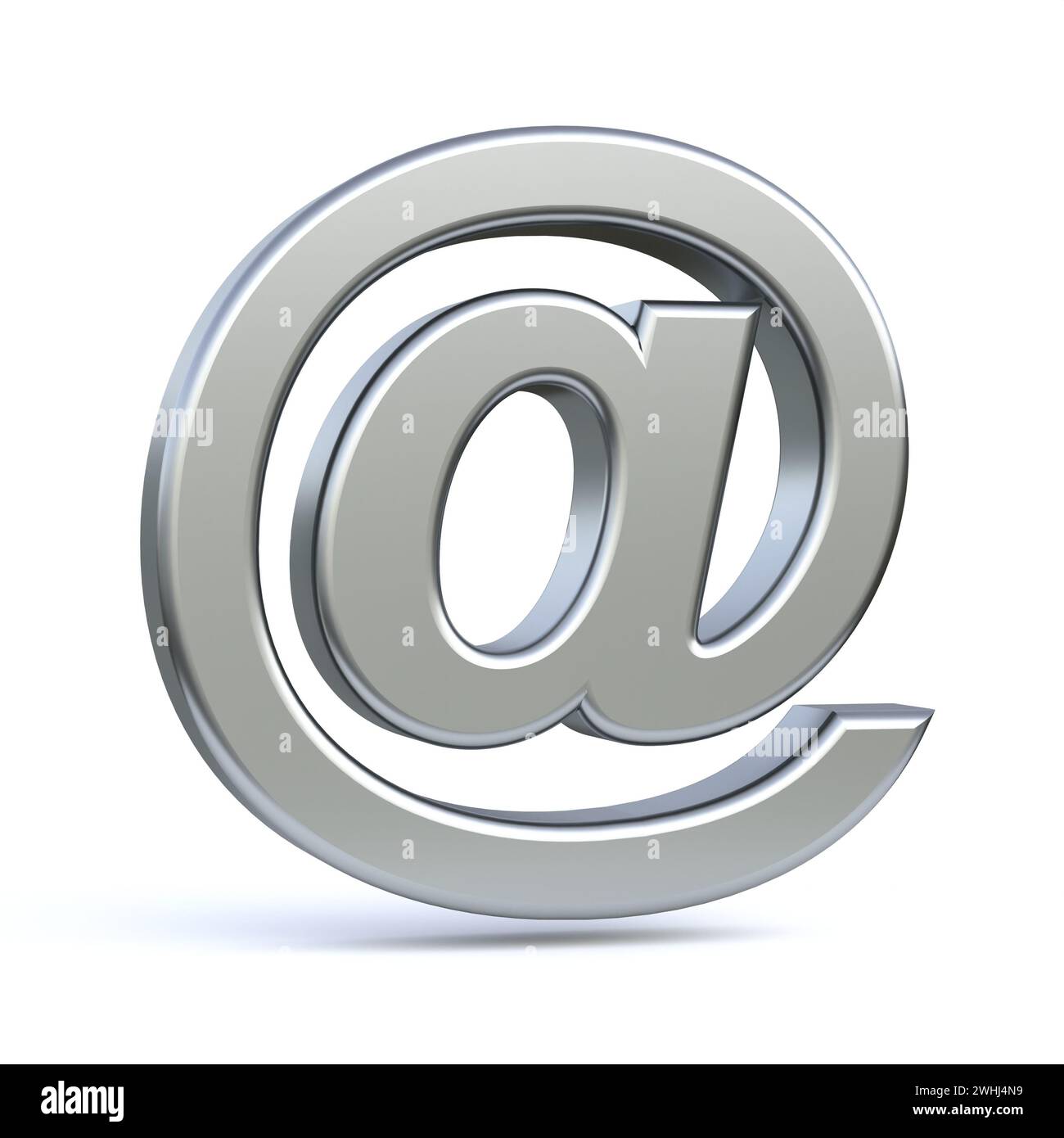 Steel At sign 3D Stock Photo - Alamy