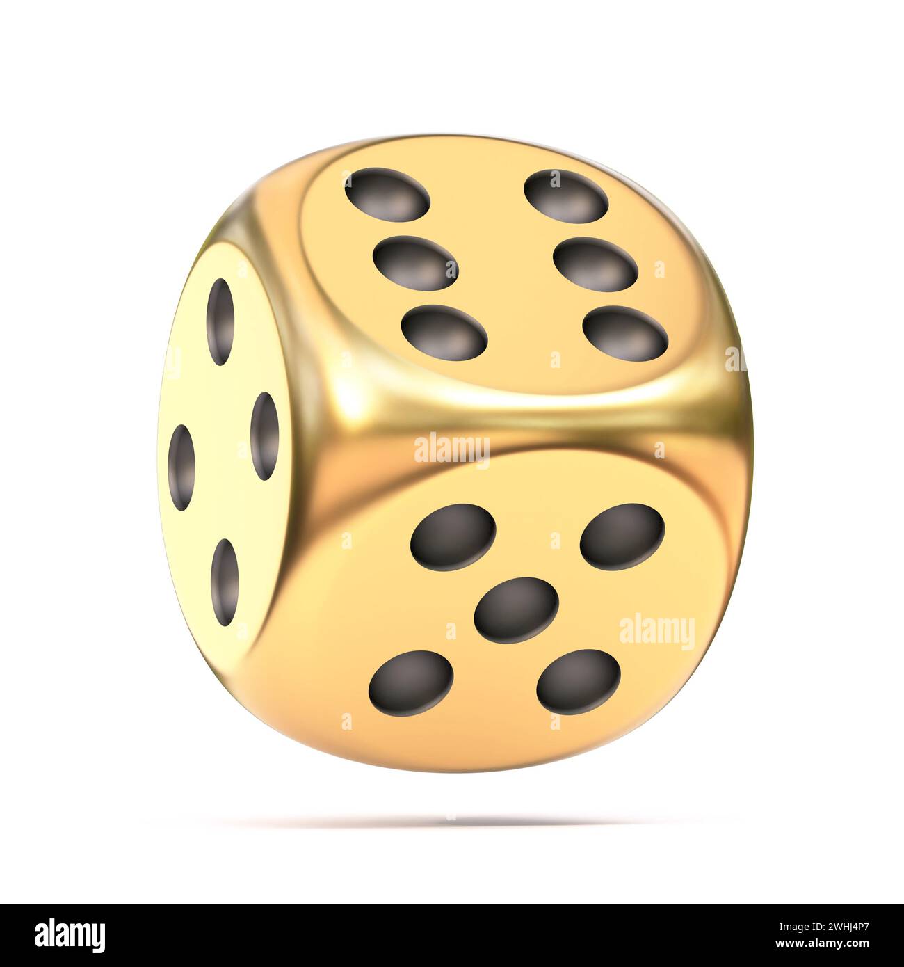 Golden dice 3D Stock Photo