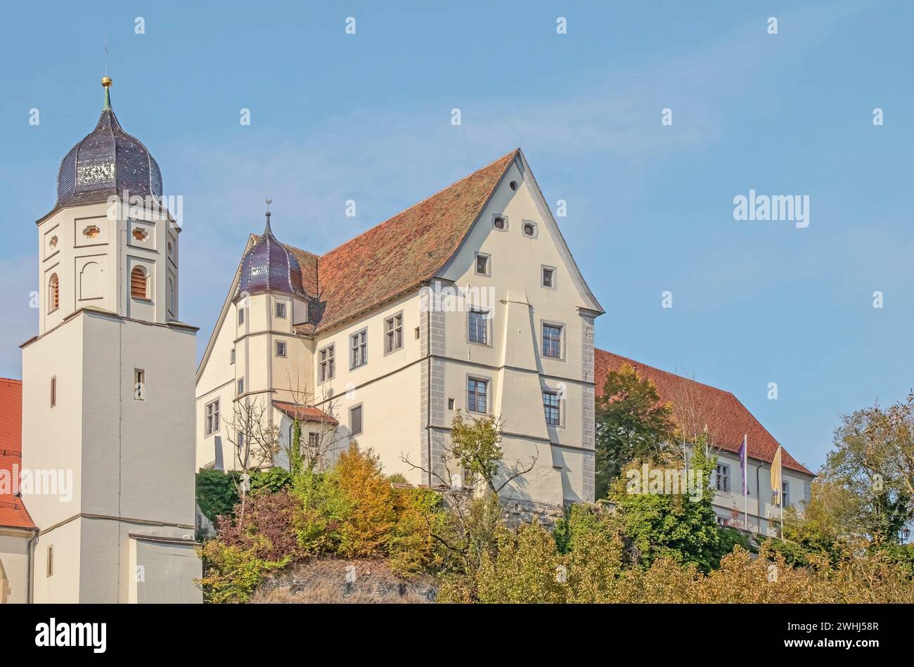 Haigerloch Castle Church and Castle, Zollernalb District Stock Photo