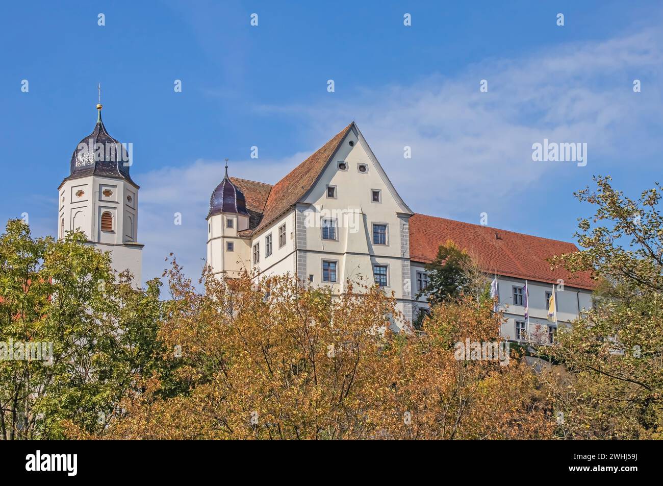 Haigerloch Castle and Castle Church, Zollernalb District Stock Photo