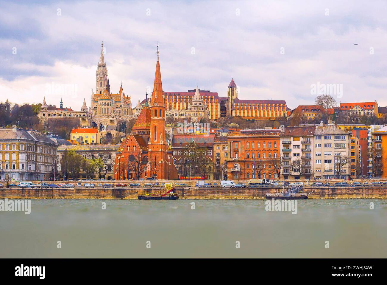 View of Buda side in Budapest with St. Matthias church Stock Photo - Alamy