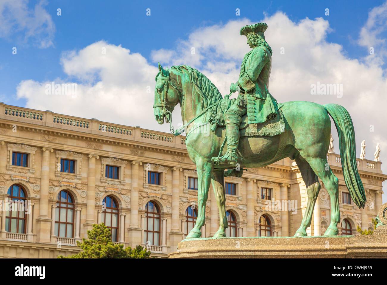 Horseriding statue in Vienna, Austria Stock Photo