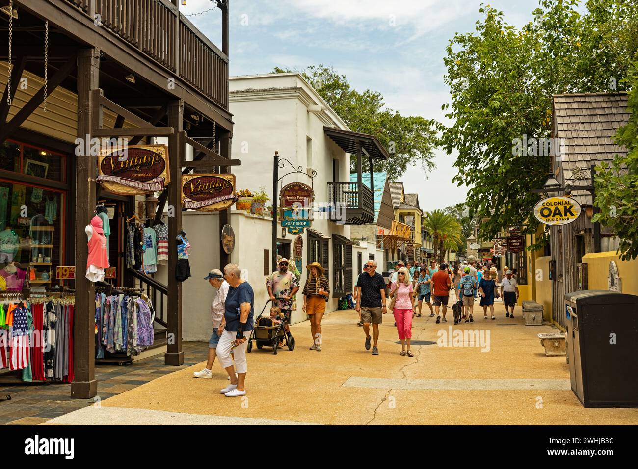 Downtown Saint Augustine the oldest european foundet town in america Stock Photo