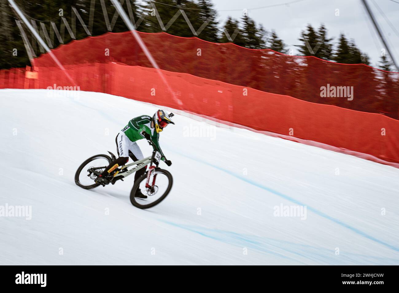 during the 2024 UCI Snow Bike World Championships on February 10, 2024