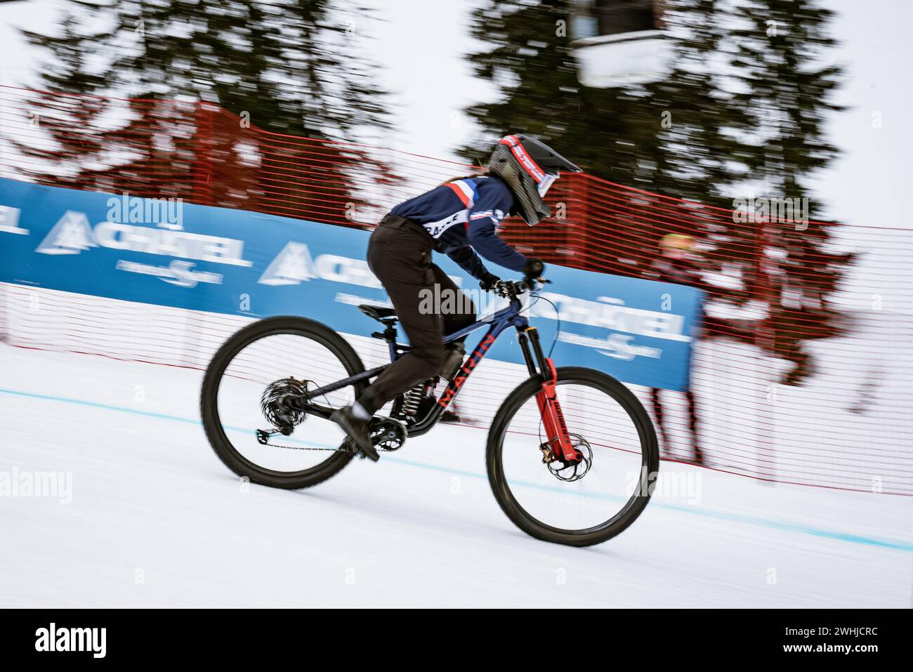 during the 2024 UCI Snow Bike World Championships on February 10, 2024