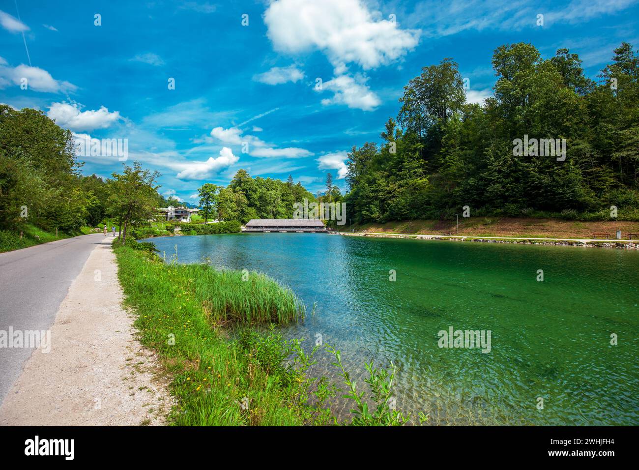 Lake Koenigssee pier Berchtesgaden National Park Bavaria Germany Stock ...