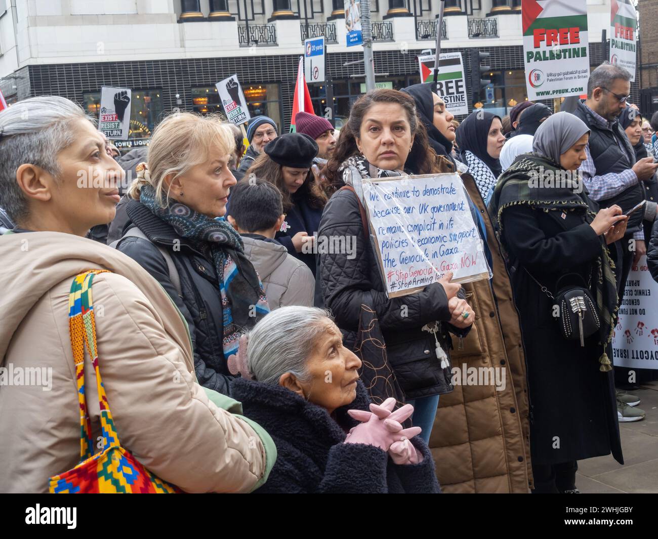 Local Protest London, UK. 10 Feb 2024. A rally outside Ealing Town hall was one of ...