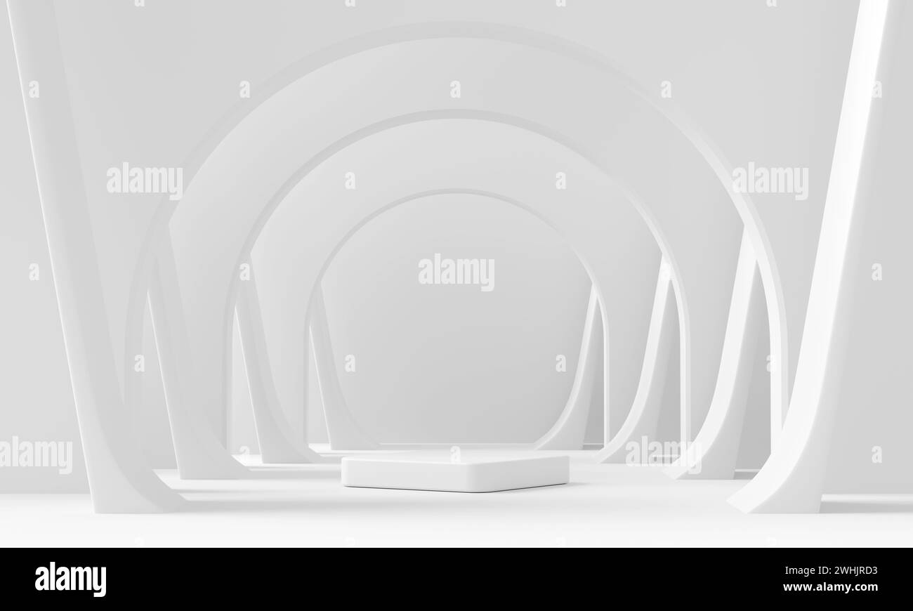 Podium White For Product Display Showcase Presentation 3D Rendering ...