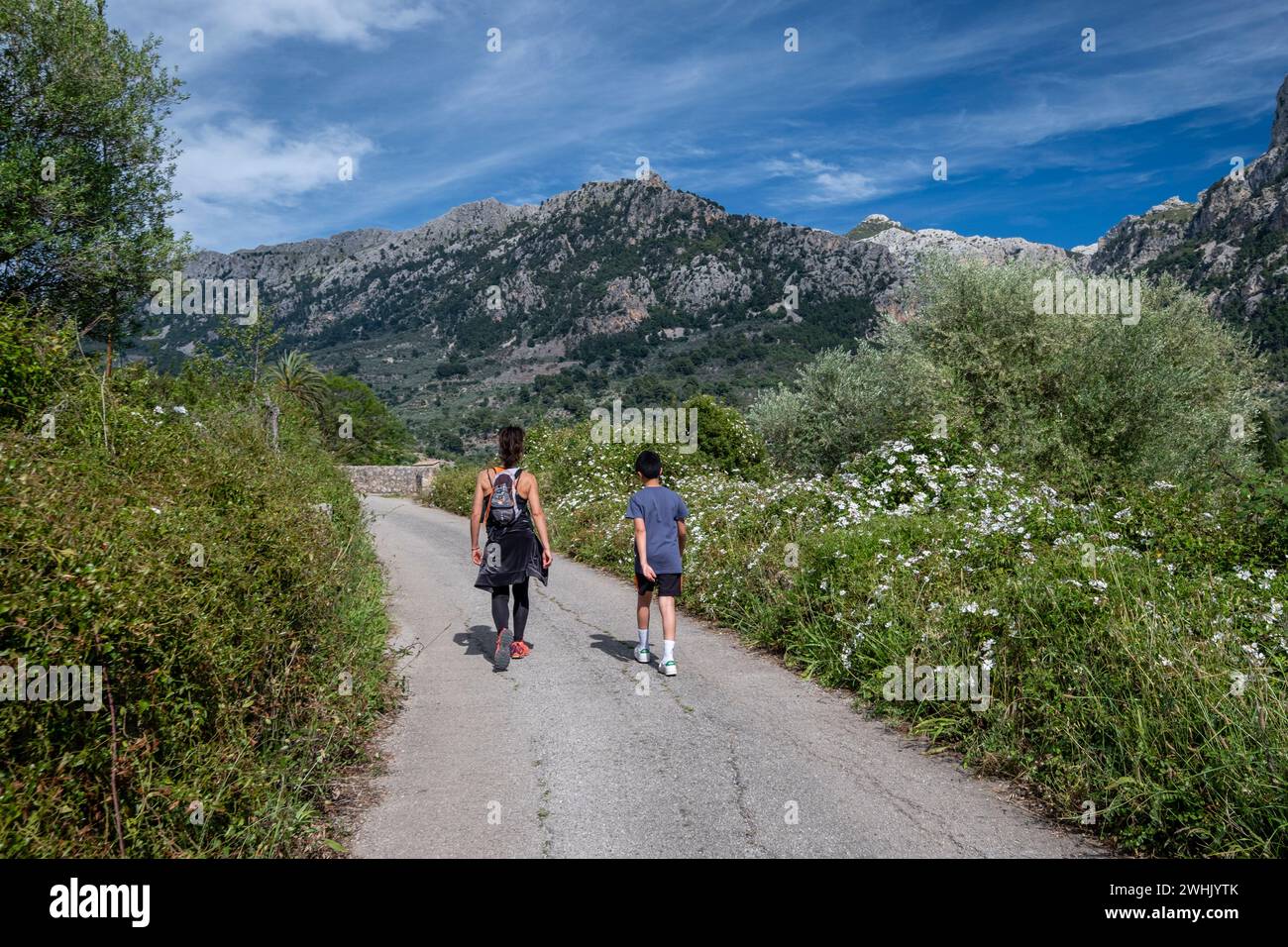 Two hikers on the way Stock Photo - Alamy