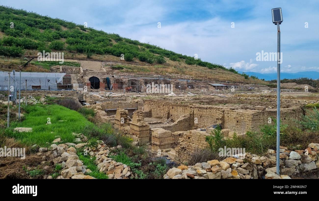 The archaeological ruins of Heraclea Sintica ancient city in Bulgaria Stock Photo