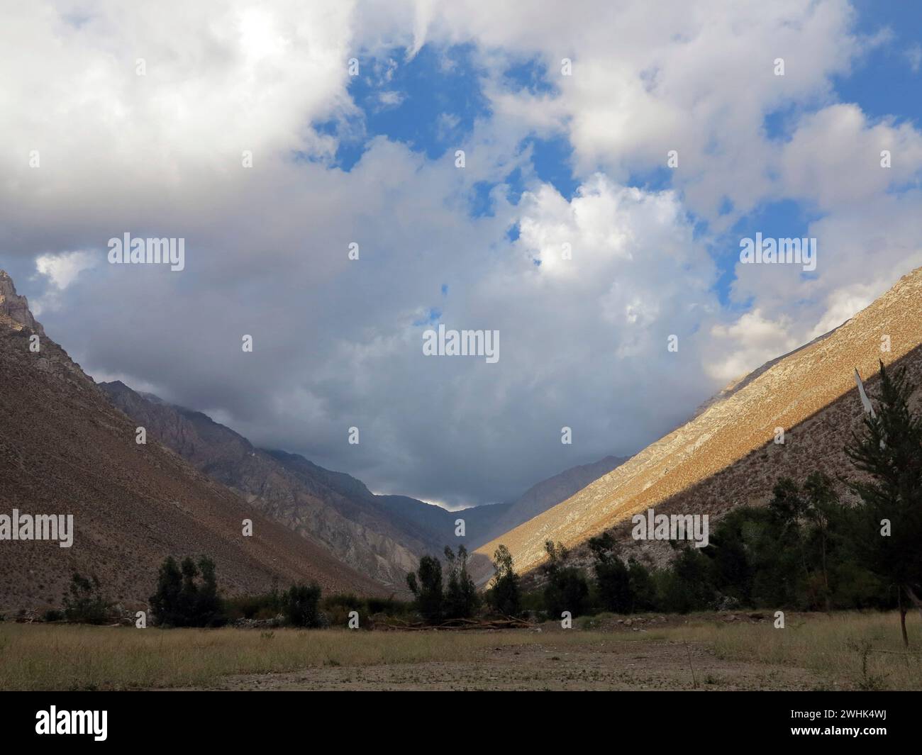 view of valle del elqui in Chile Stock Photo