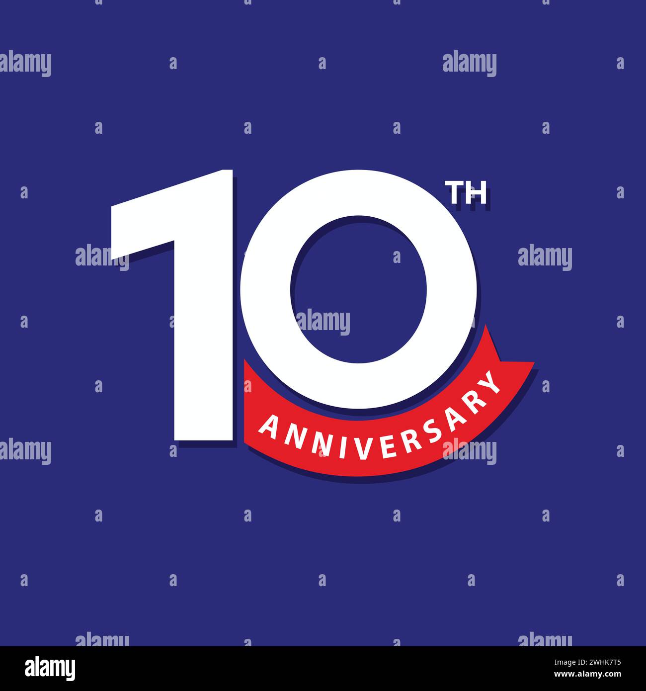 10 years anniversary logo design. 10th anniversary badge design with