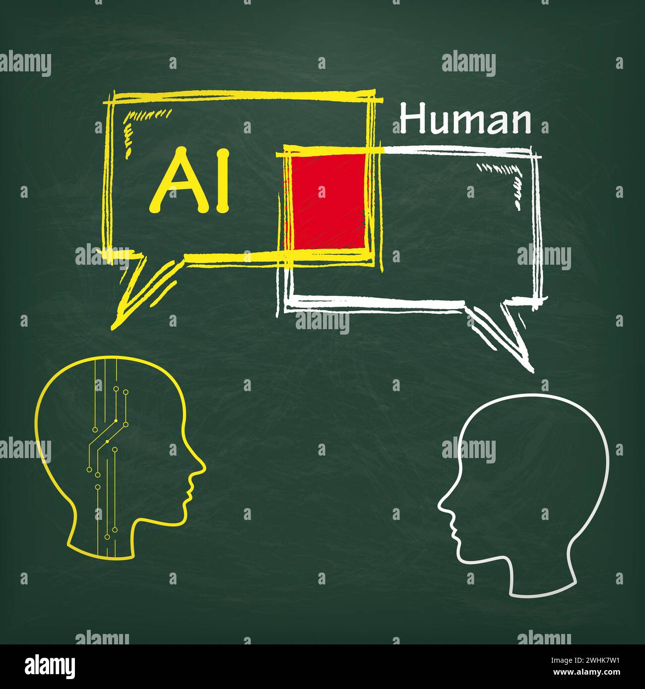 Communication between AI und human with prompts. Eps 10 vector file